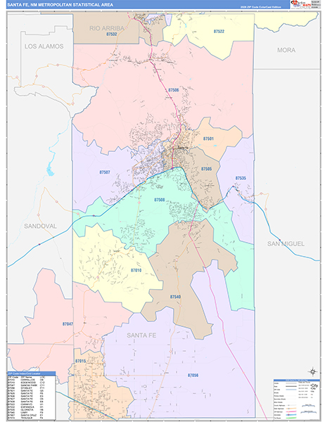 Santa Fe Metro Area Wall Map